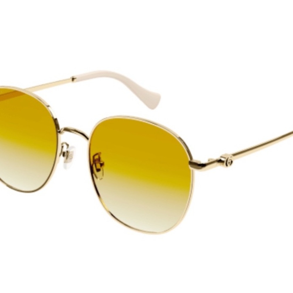 Gucci GG Sunglasses with Gold Frame and Amber Lenses NWT 💯 authentic - Picture 7 of 12